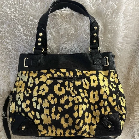 Juicy Couture 2013” Beverly Leopard Daydreamer Tote in Black & Metallic Gold NWT - Picture 4 of 16